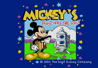 Mickey's Blast into the Past title screen for Sega Pico